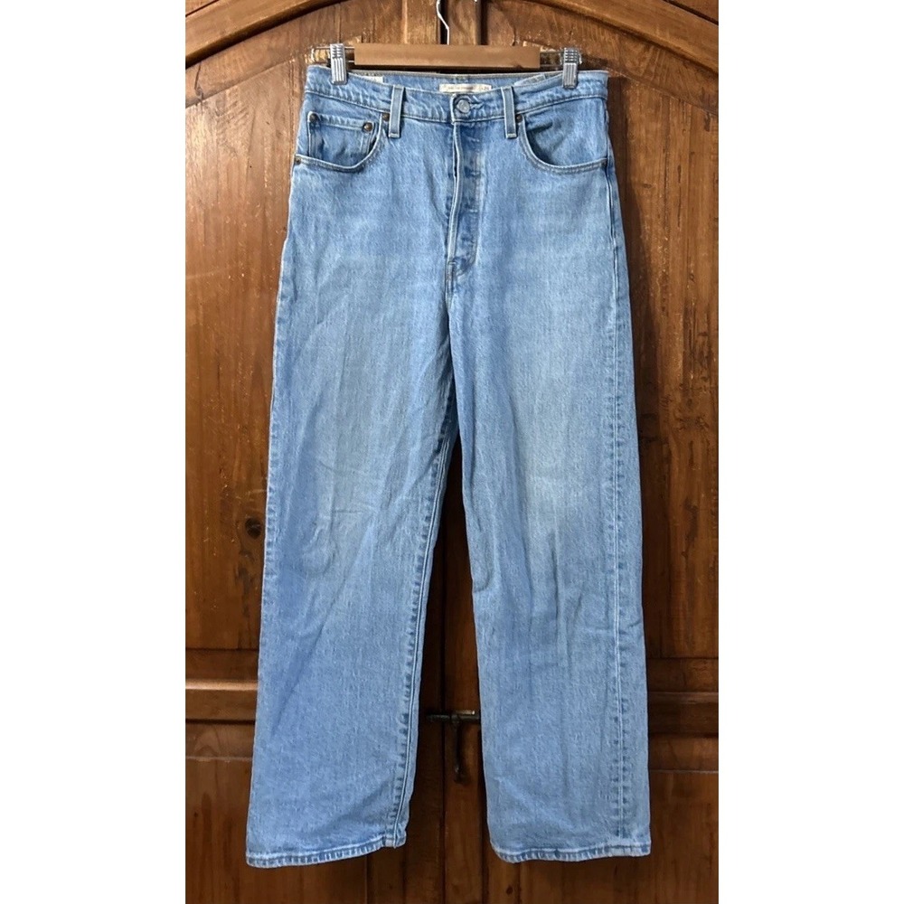 Women's Levis Ribcage Straight Button Fly Jeans Sz 29 NO Pilling Stretch